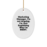 Funny Marketing Manager Christmas Oval Ornament Gifts from Friends to Marketing Manager Men - Image 1